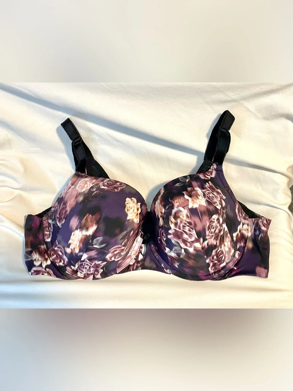 TORRID Curve 360 T~Shirt Bra - Back Smoothing/Keyhole - Black Floral - Size 40C